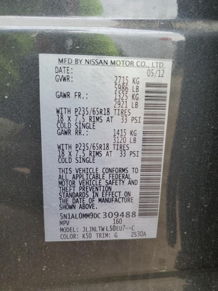 2013 Infiniti Jx35 VIN: 5N1AL0MM9DC309488 Lot: 68173715