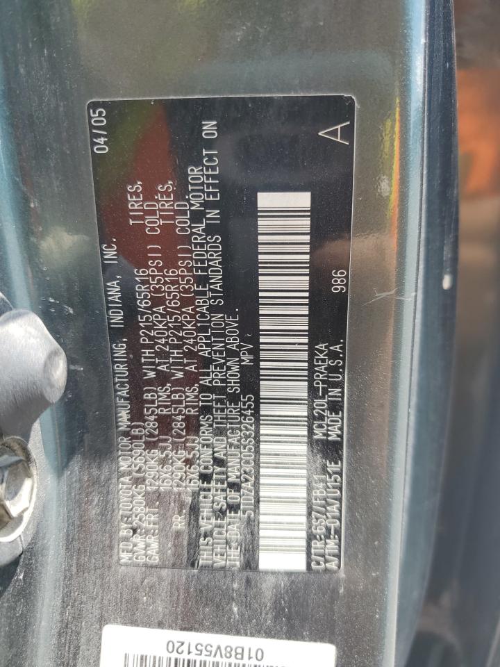 2005 Toyota Sienna Ce VIN: 5TDZA23C05S326455 Lot: 69250595