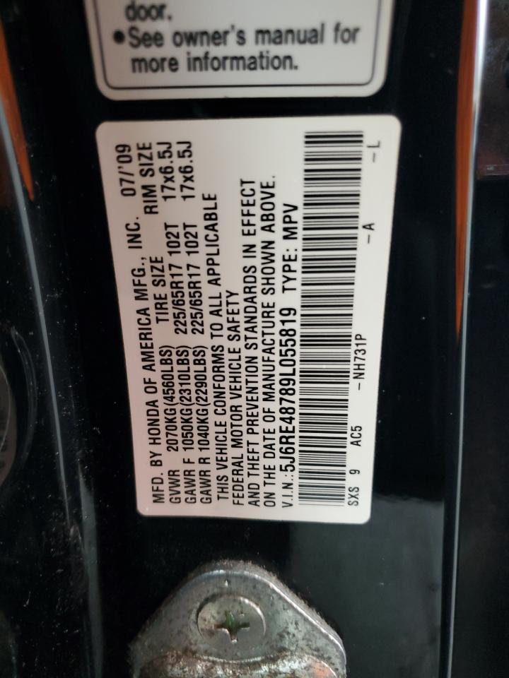 2009 Honda Cr-V Exl VIN: 5J6RE48789L055819 Lot: 70713455