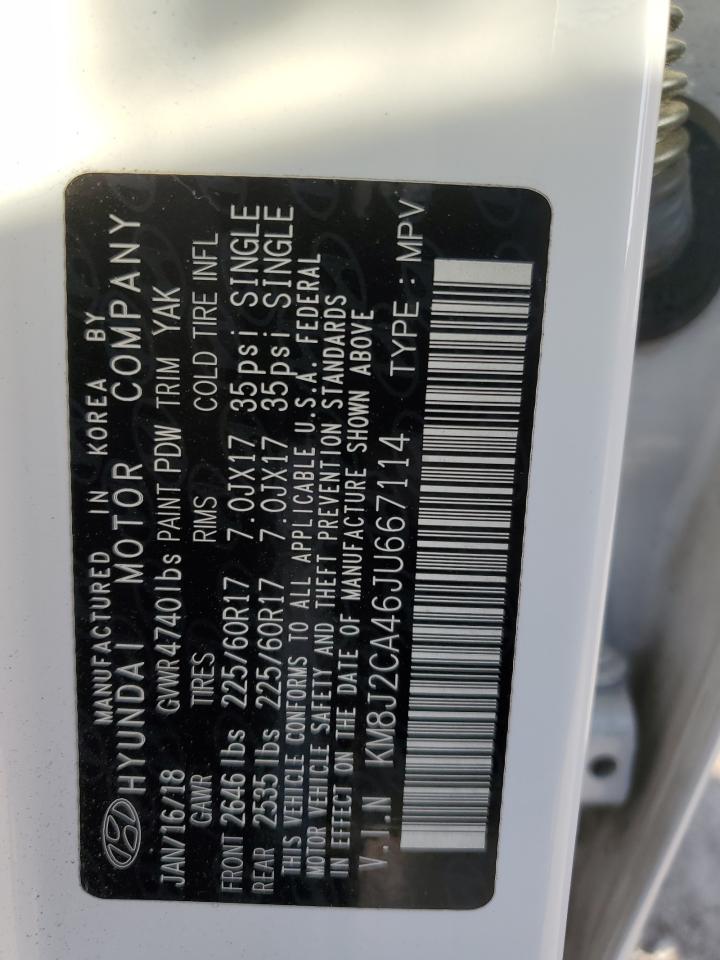 2018 Hyundai Tucson Se VIN: KM8J2CA46JU667114 Lot: 70829005