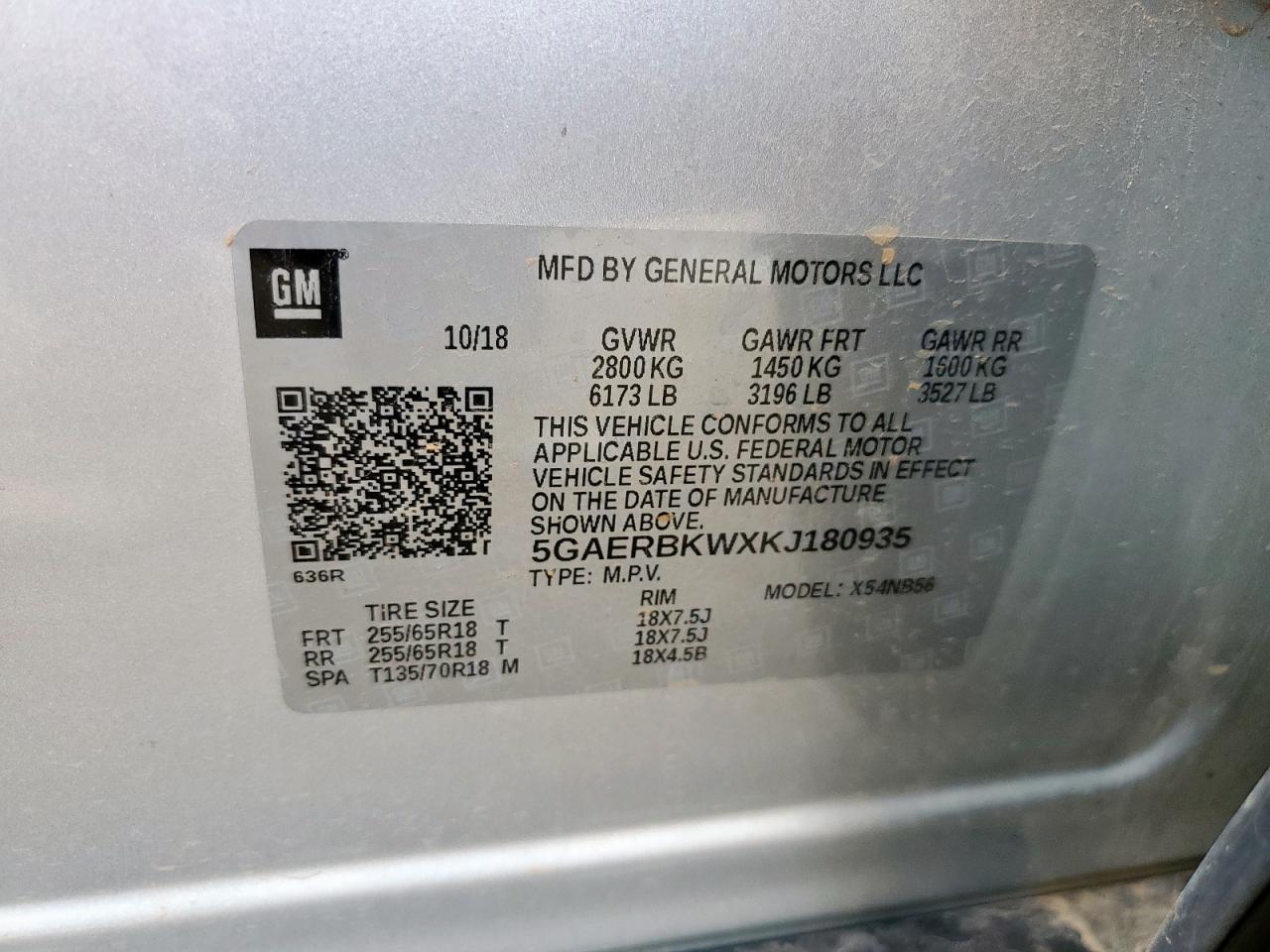 2019 Buick Enclave Essence VIN: 5GAERBKWXKJ180935 Lot: 65469455