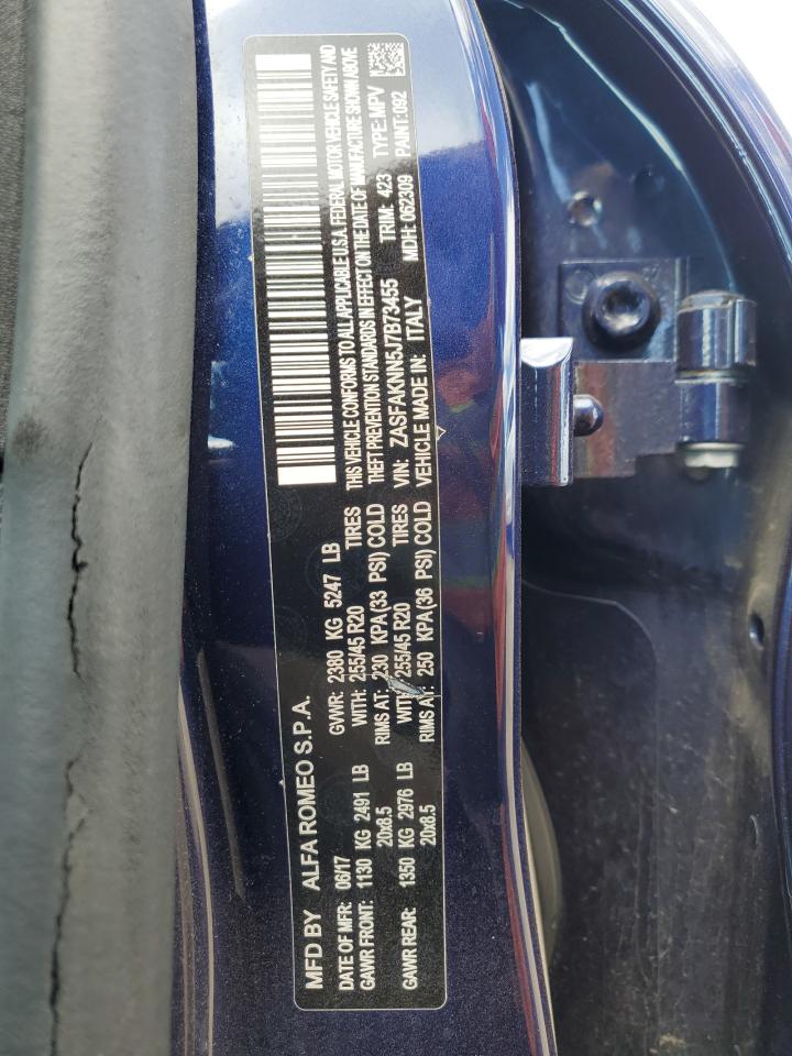 2018 Alfa Romeo Stelvio Ti Sport VIN: ZASFAKNN5J7B73455 Lot: 69651035