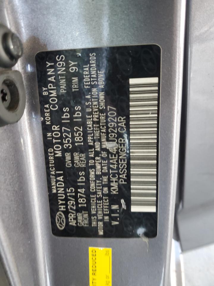 2015 Hyundai Accent Gls VIN: KMHCT4AE4FU929207 Lot: 70907445