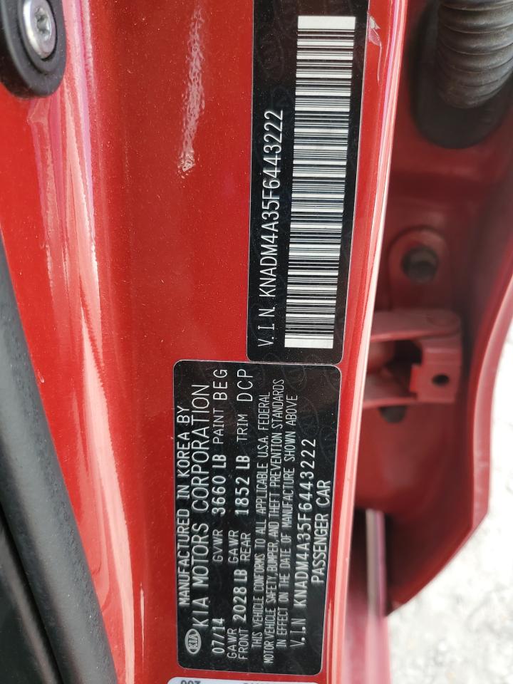 2015 Kia Rio Lx VIN: KNADM4A35F6443222 Lot: 70381835