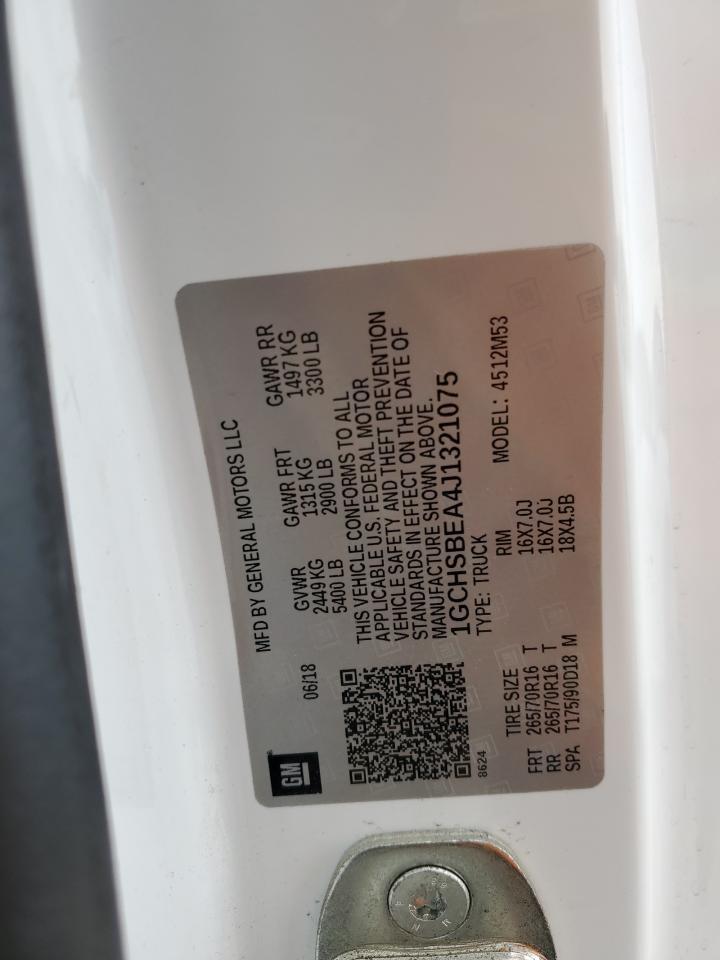 2018 Chevrolet Colorado VIN: 1GCHSBEA4J1321075 Lot: 66139815