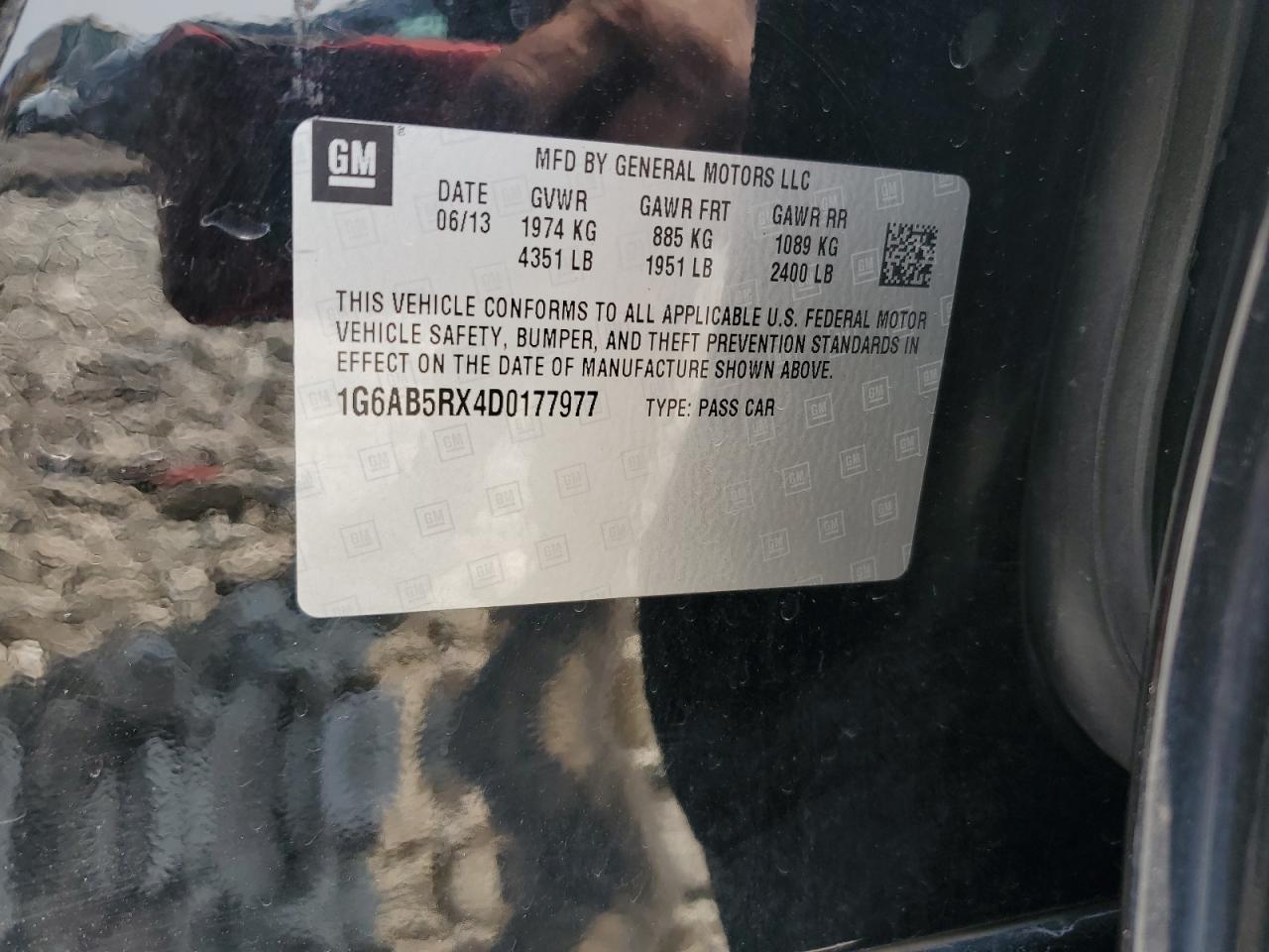 2013 Cadillac Ats Luxury VIN: 1G6AB5RX4D0177977 Lot: 67400355