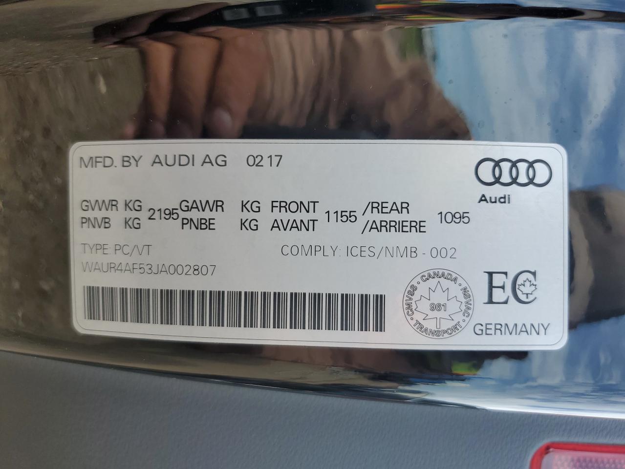 2018 Audi S5 Prestige VIN: WAUR4AF53JA002807 Lot: 67944225