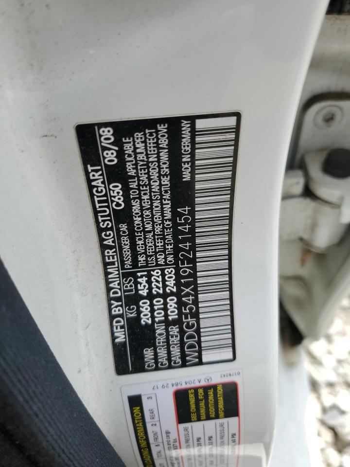 2009 Mercedes-Benz C 300 VIN: WDDGF54X19F241454 Lot: 70706975