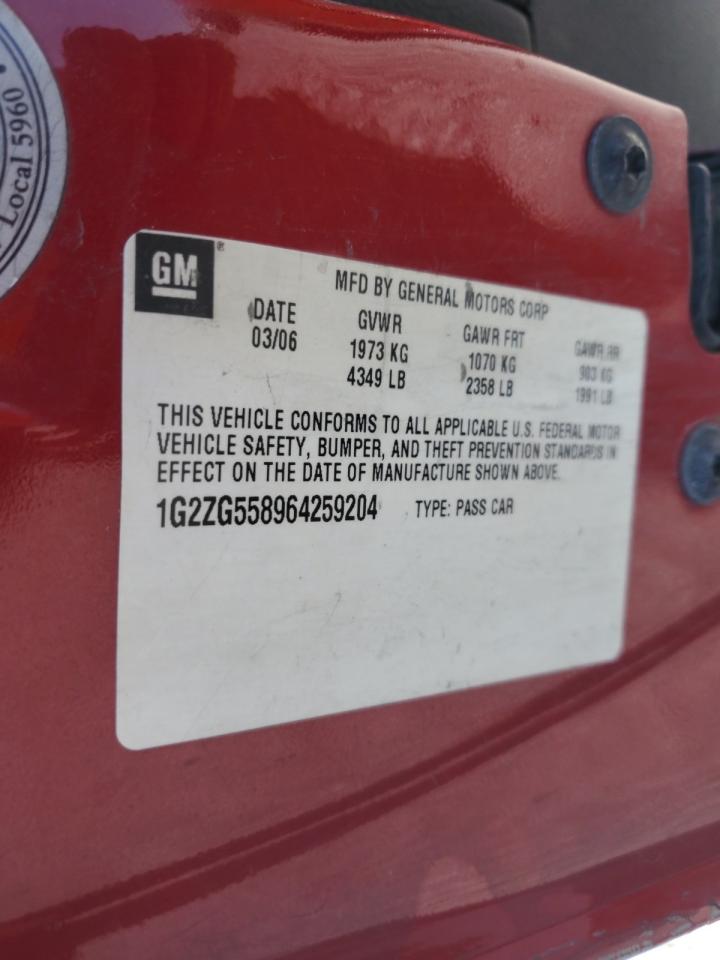 2006 Pontiac G6 Se1 VIN: 1G2ZG558964259204 Lot: 69295345