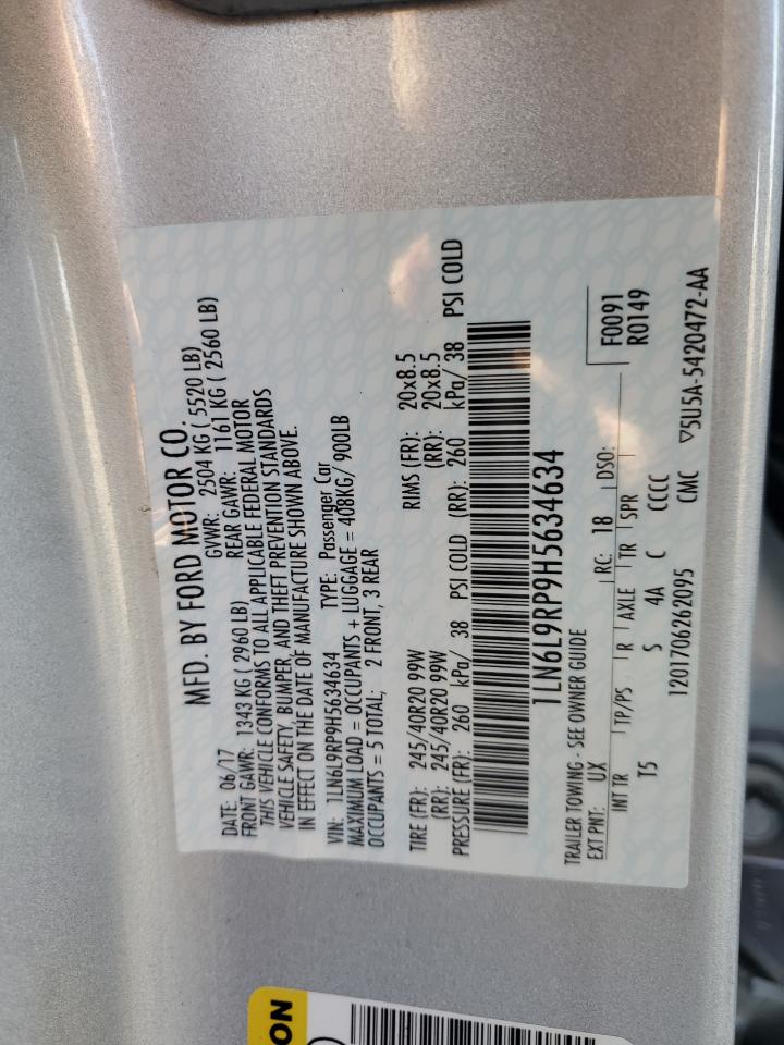 2017 Lincoln Continental Reserve VIN: 1LN6L9RP9H5634634 Lot: 70716045