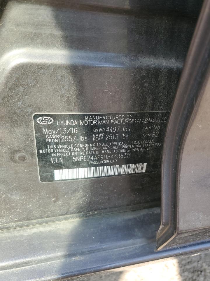 2017 Hyundai Sonata Se VIN: 5NPE24AF9HH443630 Lot: 69794005