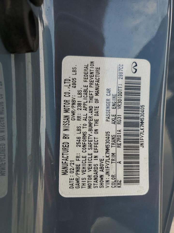 2021 Infiniti Q60 Red Sport 400 VIN: JN1FV7LK7MM530405 Lot: 69787995