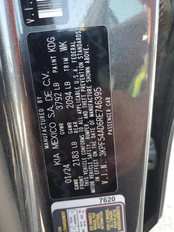 2024 Kia Forte Gt Line VIN: 3KPF54AD6RE746395 Lot: 67464845