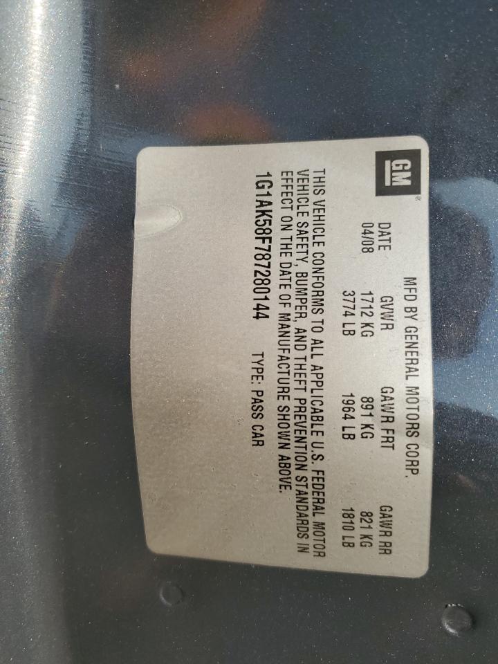 2008 Chevrolet Cobalt Ls VIN: 1G1AK58F787280144 Lot: 68858085