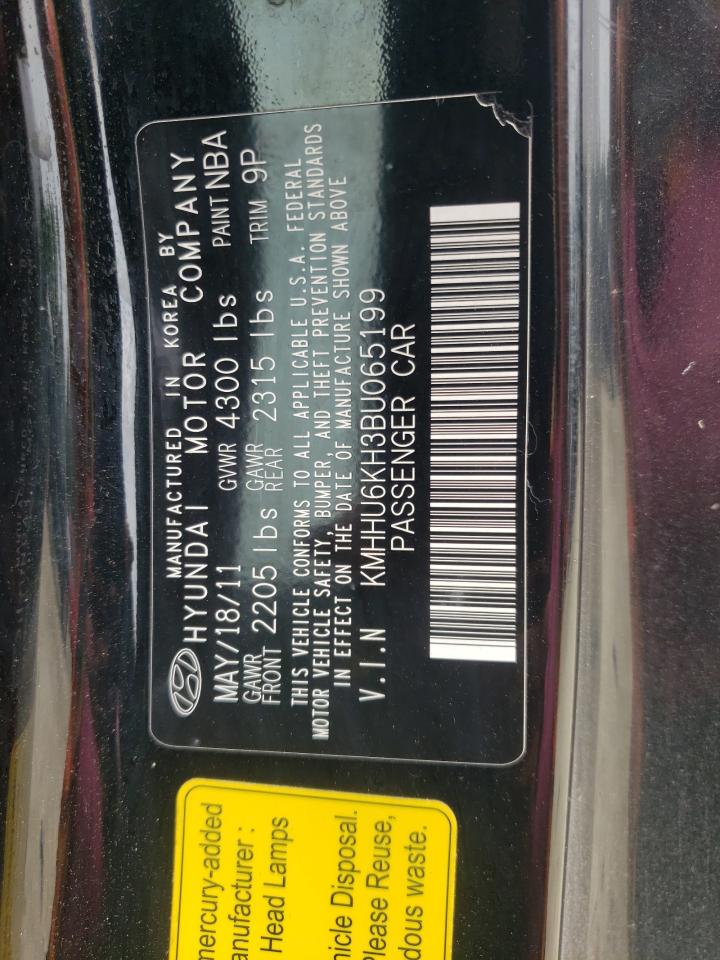 2011 Hyundai Genesis Coupe 3.8L VIN: KMHHU6KH3BU065199 Lot: 67166725