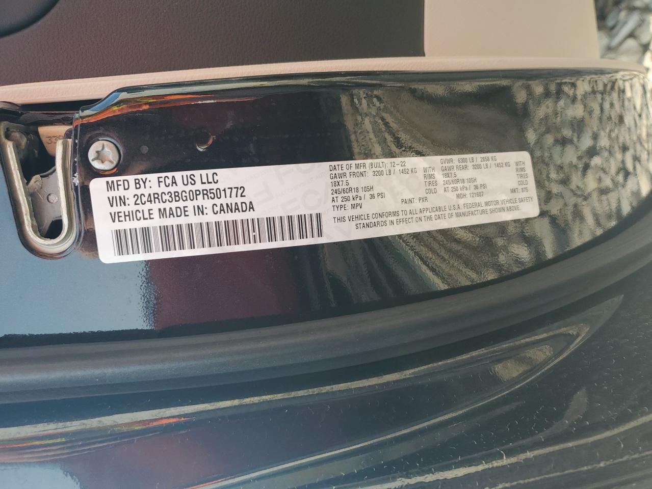 2023 Chrysler Pacifica Touring L VIN: 2C4RC3BG0PR501772 Lot: 68432945