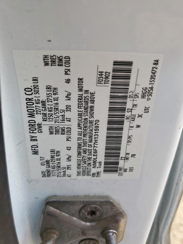 2017 Ford Transit Connect Xlt VIN: NM0LE6F77H1315970 Lot: 69840075