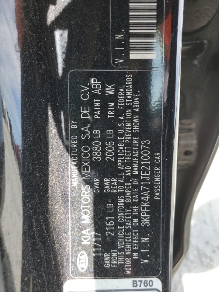 2018 Kia Forte Lx VIN: 3KPFK4A71JE210073 Lot: 70130025