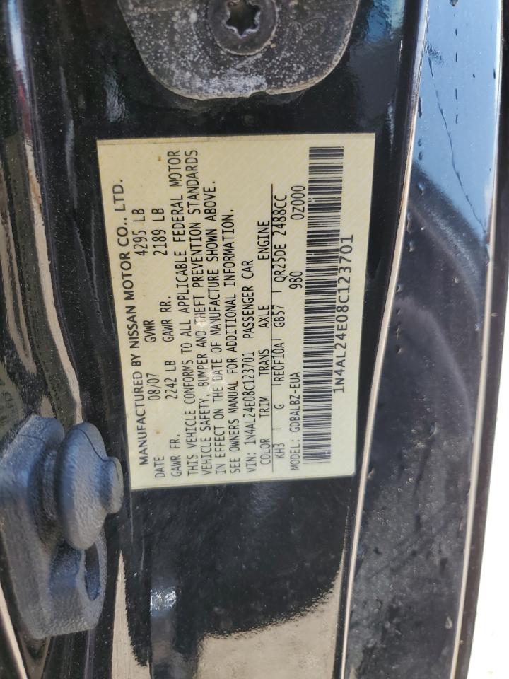 2008 Nissan Altima 2.5S VIN: 1N4AL24E08C123701 Lot: 69657885