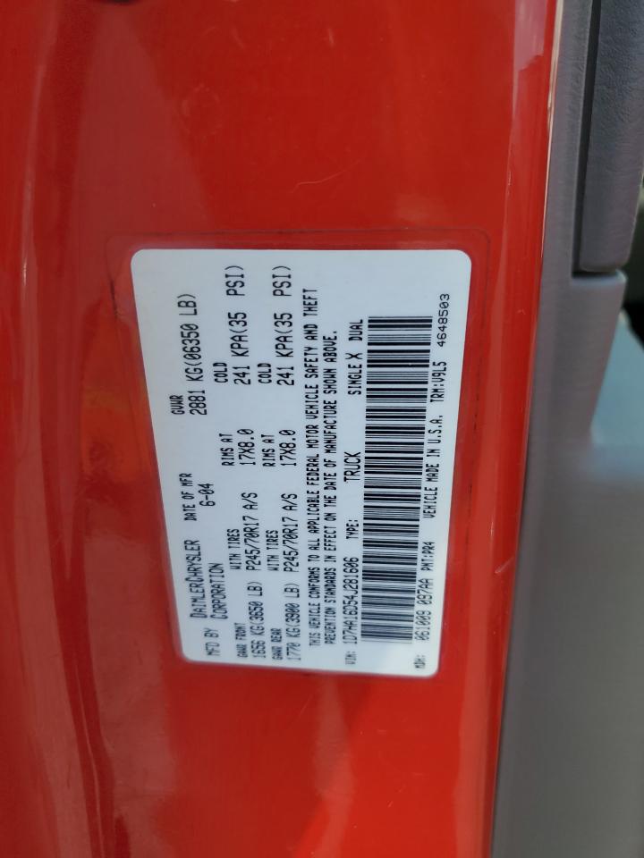 2004 Dodge Ram 1500 St VIN: 1D7HA16D54J281606 Lot: 70832995