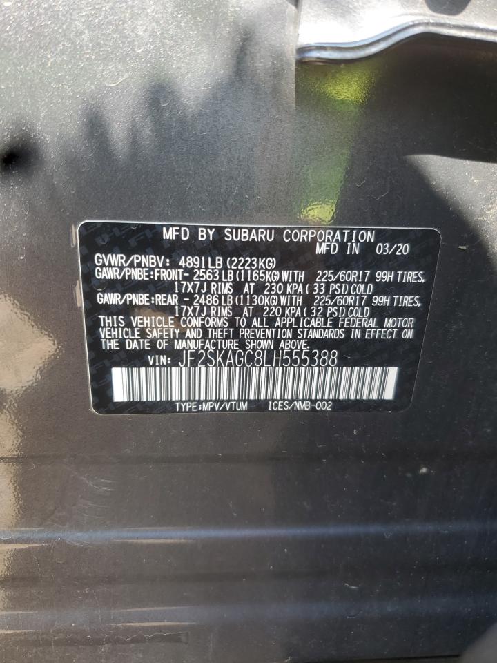 2020 Subaru Forester Premium VIN: JF2SKAGC8LH555388 Lot: 68458255