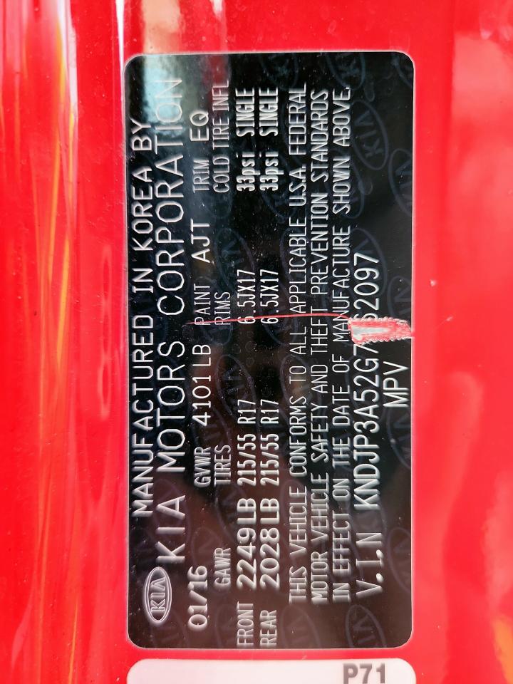 2016 Kia Soul + VIN: KNDJP3A52G7862097 Lot: 70957115