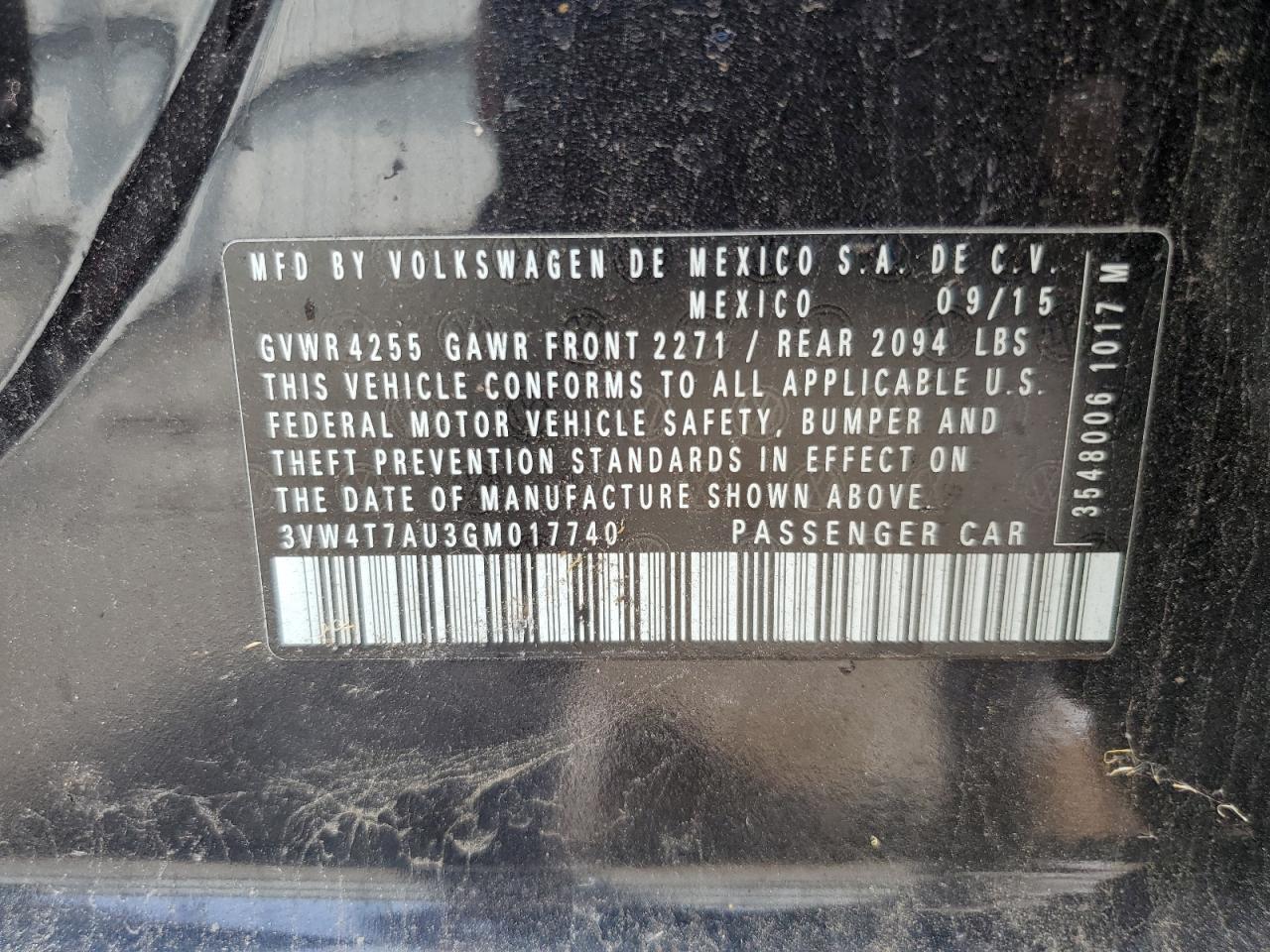 2016 Volkswagen Gti S/Se VIN: 3VW4T7AU3GM017740 Lot: 67909725