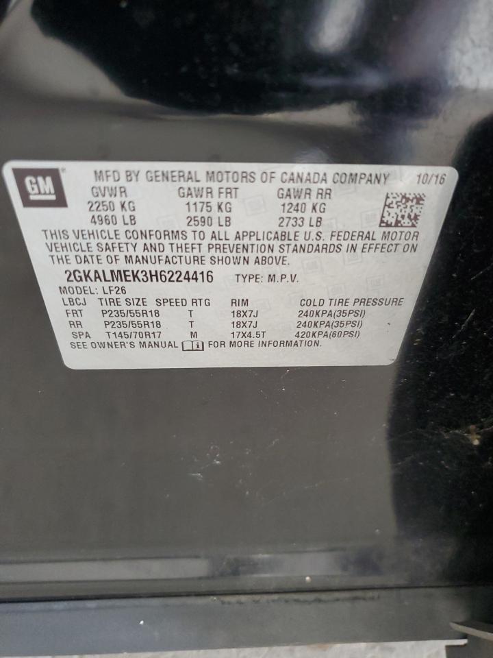 2017 GMC Terrain Sle VIN: 2GKALMEK3H6224416 Lot: 69643595