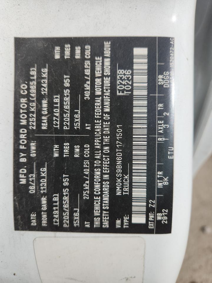 2013 Ford Transit Connect Wago VIN: NM0KS9BN6DT171501 Lot: 70322495