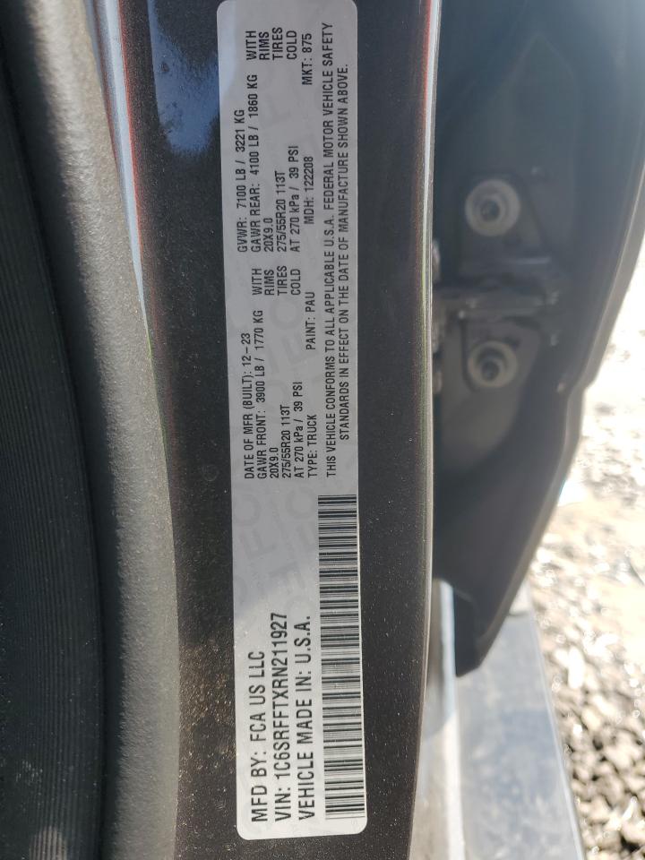 2024 Ram 1500 Big Horn/Lone Star VIN: 1C6SRFFTXRN211927 Lot: 69817145