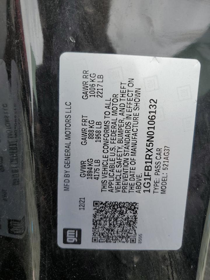 2022 Chevrolet Camaro Ls VIN: 1G1FB1RX5N0106132 Lot: 67289985