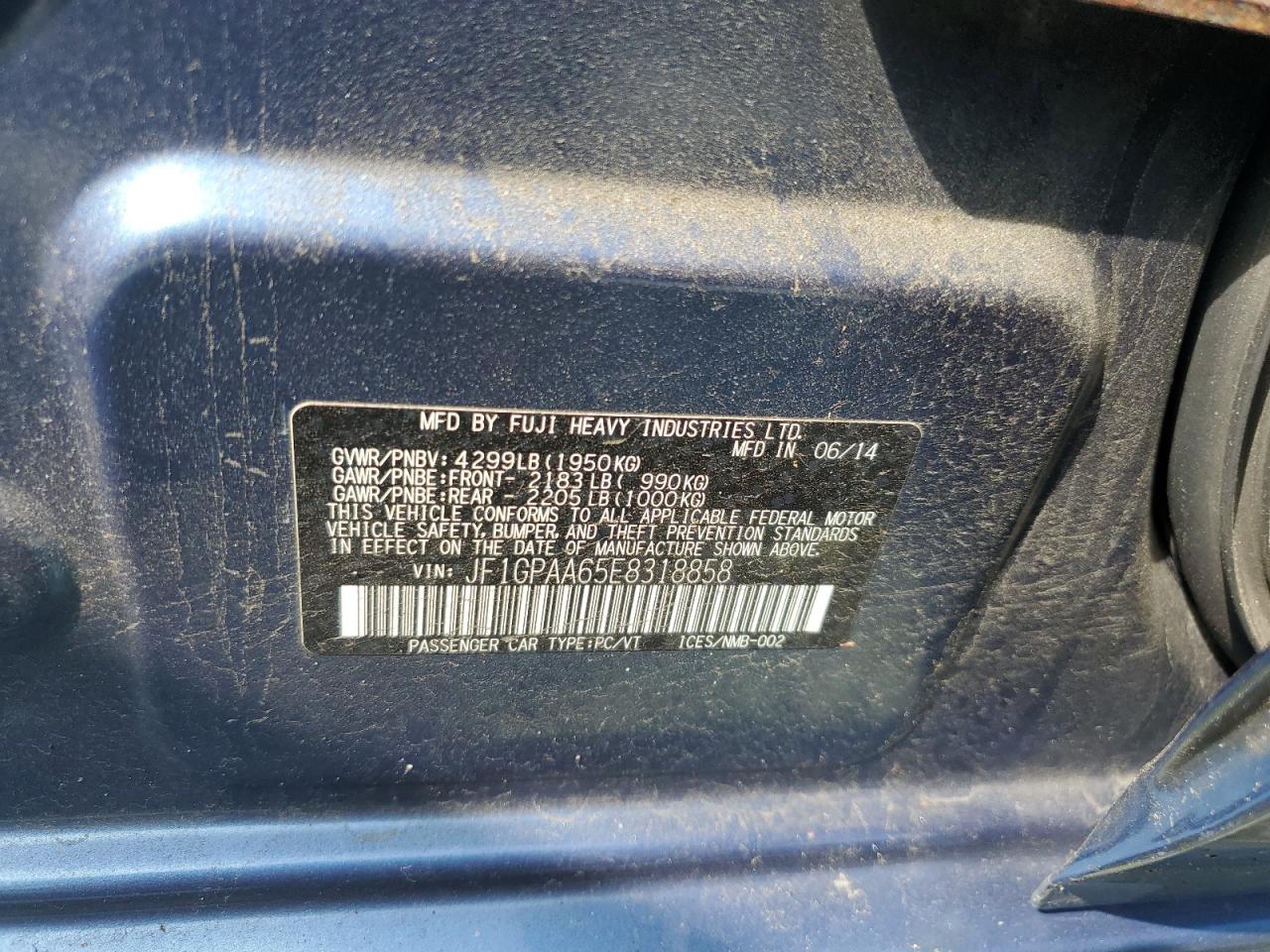 2014 Subaru Impreza VIN: JF1GPAA65E8318858 Lot: 67815975