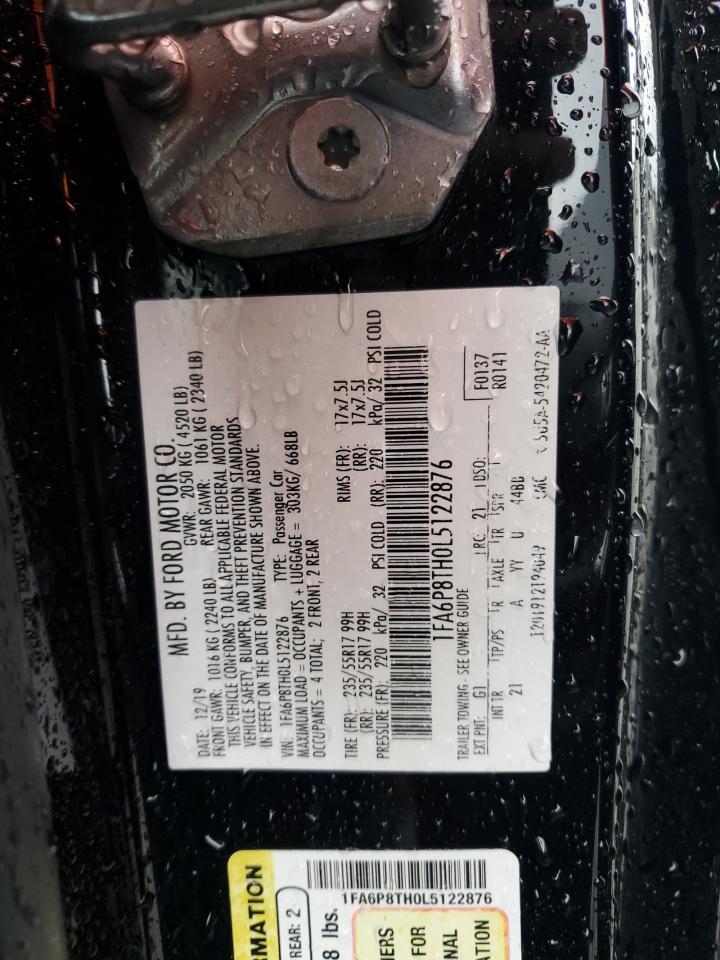 2020 Ford Mustang VIN: 1FA6P8TH0L5122876 Lot: 70004315