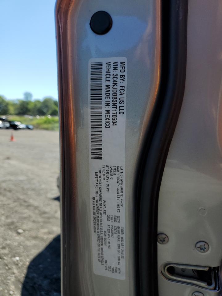 2022 Jeep Compass Latitude VIN: 3C4NJDBB5NT170504 Lot: 69988925