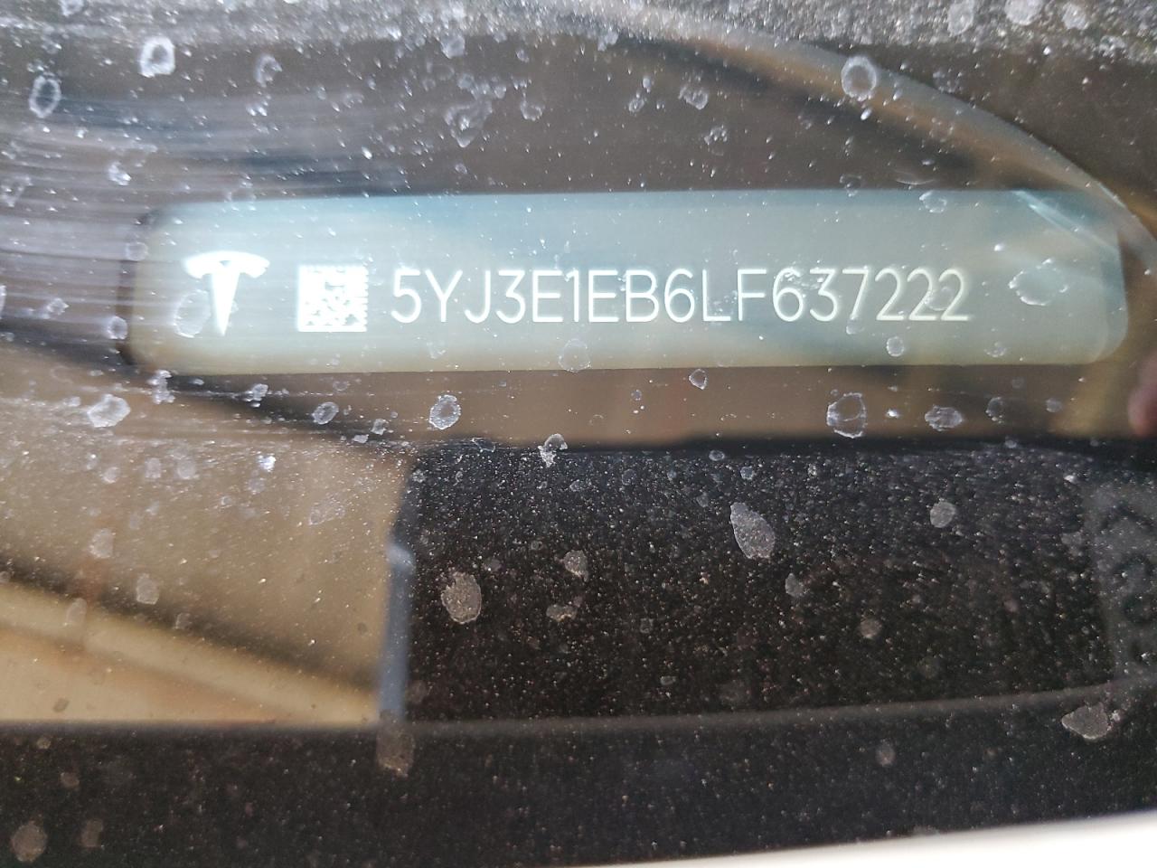 5YJ3E1EB6LF637222 2020 Tesla Model 3