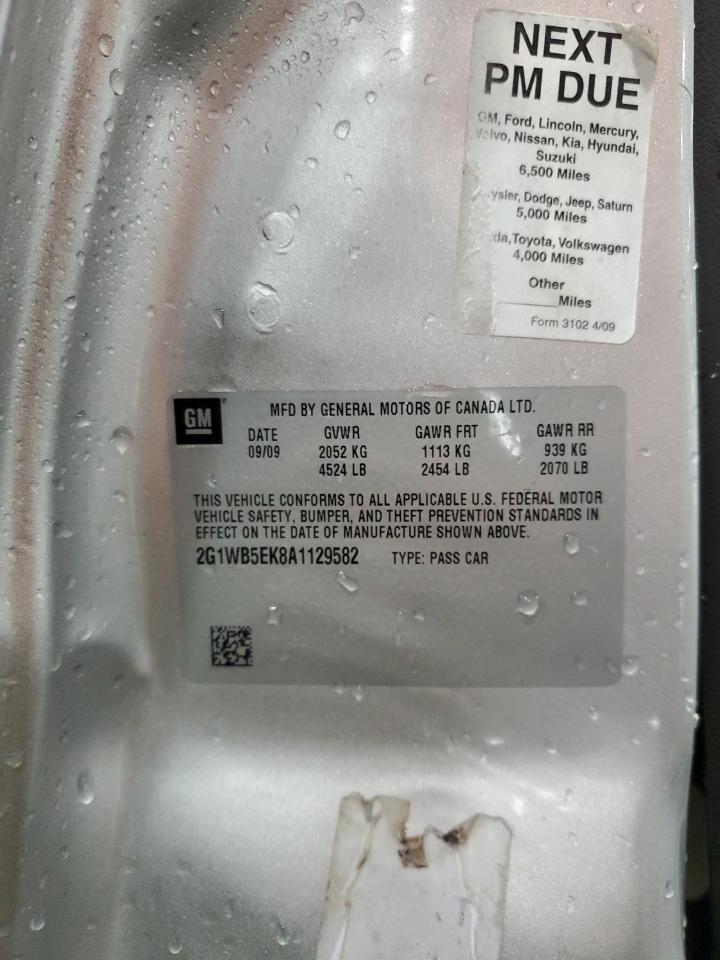 2010 Chevrolet Impala Lt VIN: 2G1WB5EK8A1129582 Lot: 68333045