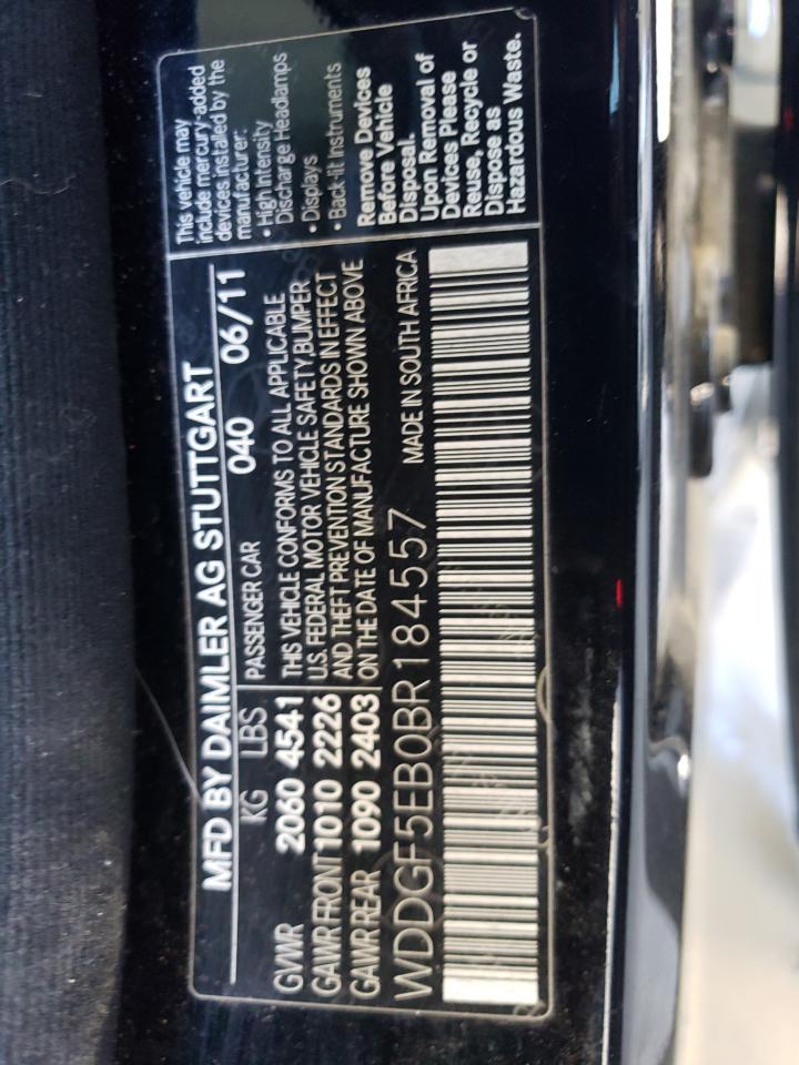 2011 Mercedes-Benz C 300 VIN: WDDGF5EB0BR184557 Lot: 68306605