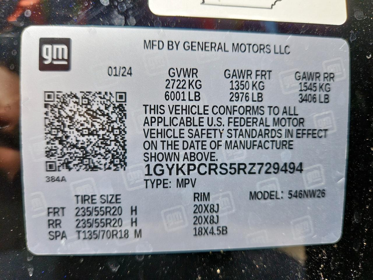 2024 Cadillac Xt6 Premium Luxury VIN: 1GYKPCRS5RZ729494 Lot: 69964965