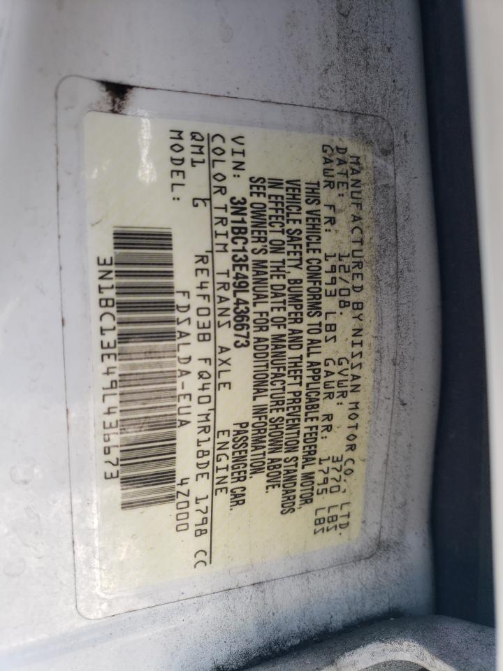 2009 Nissan Versa S VIN: 3N1BC13E49L436673 Lot: 70886735