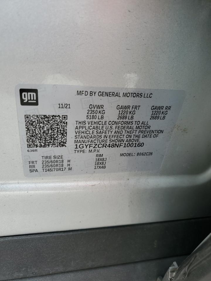 2022 Cadillac Xt4 Premium Luxury VIN: 1GYFZCR48NF100160 Lot: 69571625