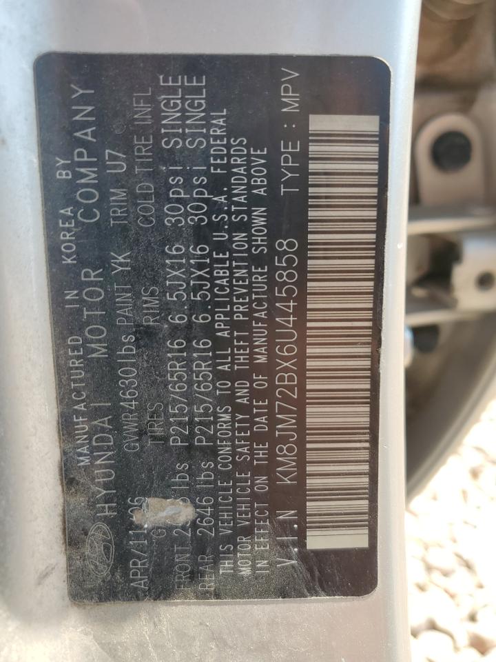 2006 Hyundai Tucson Gl VIN: KM8JM72BX6U445858 Lot: 67935745