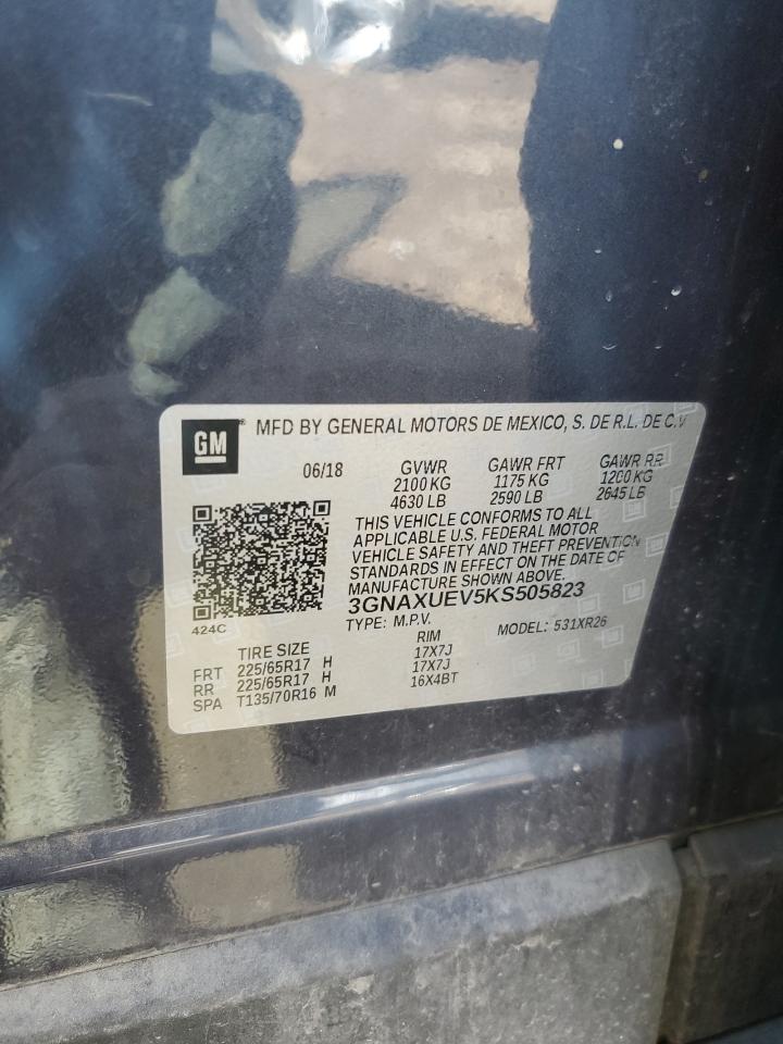 2019 Chevrolet Equinox Lt VIN: 3GNAXUEV5KS505823 Lot: 71169775