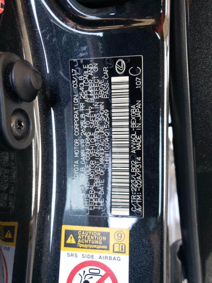 2017 Lexus Es 300H VIN: JTHBW1GG9H2152549 Lot: 68401385