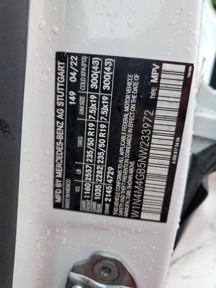 2022 Mercedes-Benz Glb 250 VIN: W1N4M4GB5NW233972 Lot: 70168755