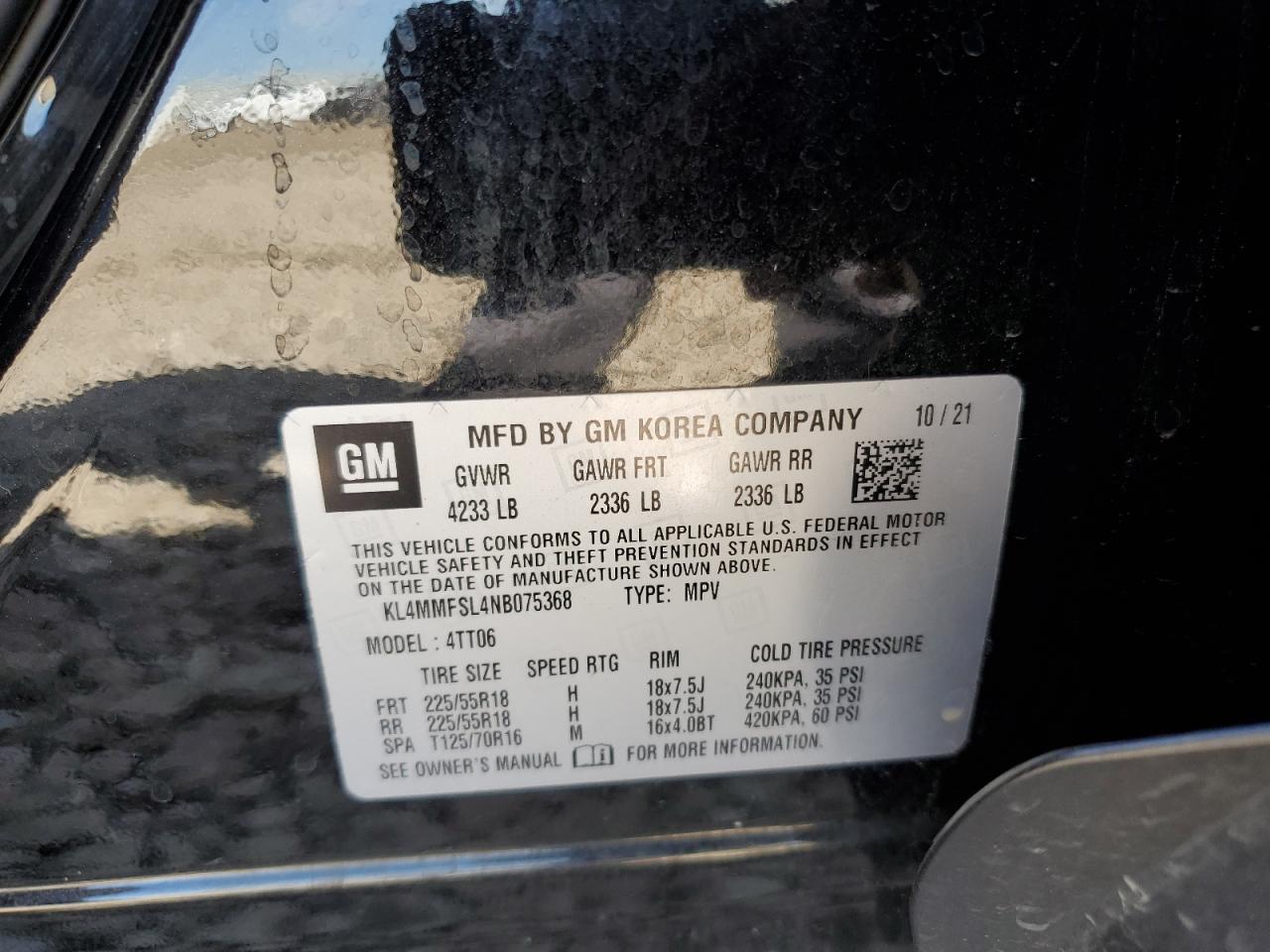 2022 Buick Encore Gx Essence VIN: KL4MMFSL4NB075368 Lot: 68549725