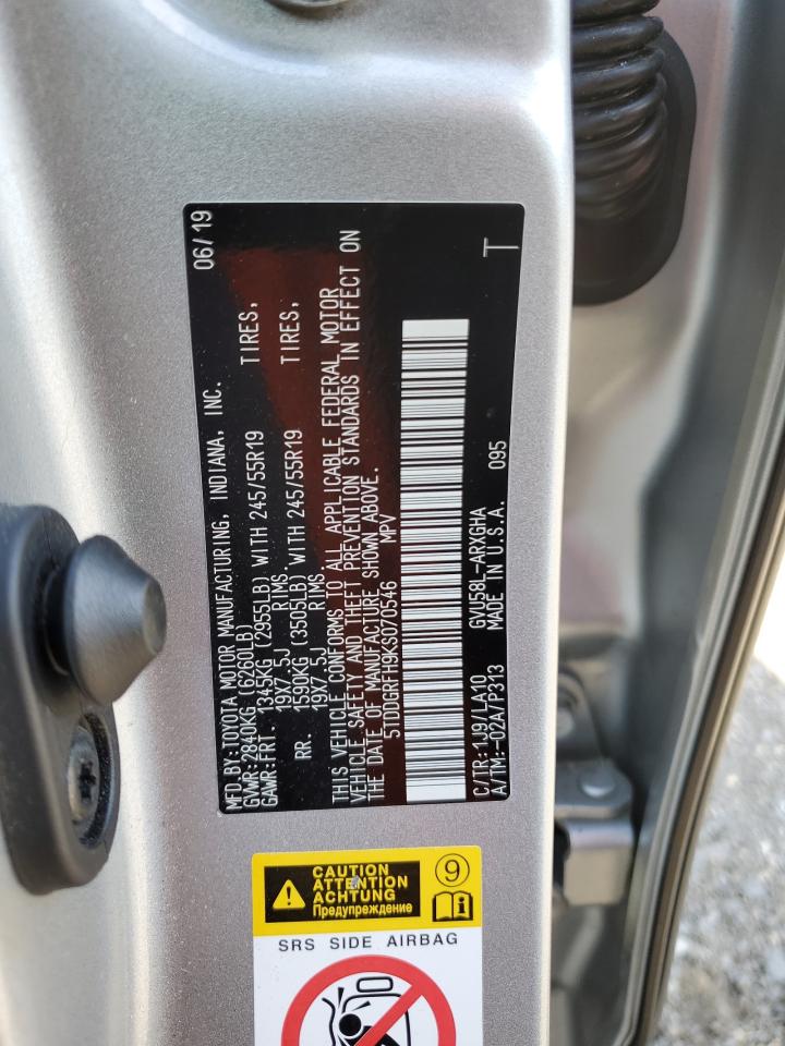 2019 Toyota Highlander Hybrid Limited VIN: 5TDDGRFH9KS070546 Lot: 70887825