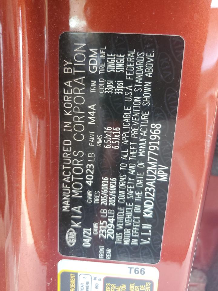 2021 Kia Soul Lx VIN: KNDJ23AU2M7791968 Lot: 70536785