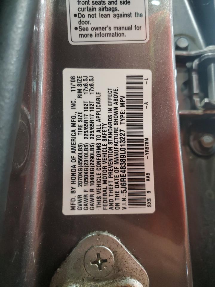 2009 Honda Cr-V Lx VIN: 5J6RE48389L013227 Lot: 68743475