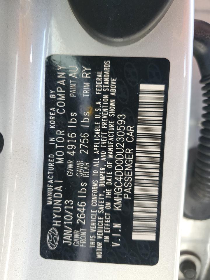 2013 Hyundai Genesis 3.8L VIN: KMHGC4DD0DU230593 Lot: 69861335