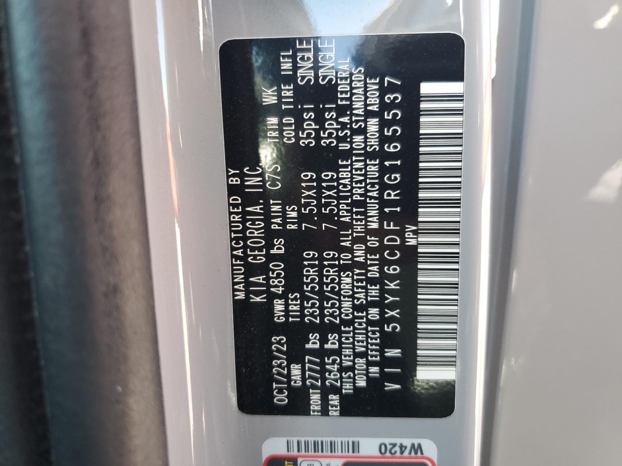 2024 Kia Sportage X Line VIN: 5XYK6CDF1RG165537 Lot: 70512915